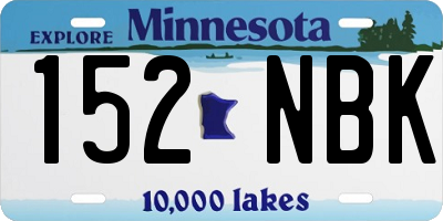 MN license plate 152NBK