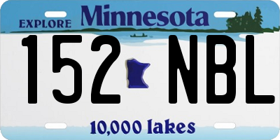 MN license plate 152NBL