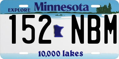 MN license plate 152NBM