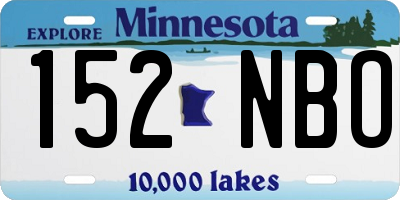 MN license plate 152NBO