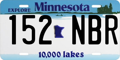 MN license plate 152NBR