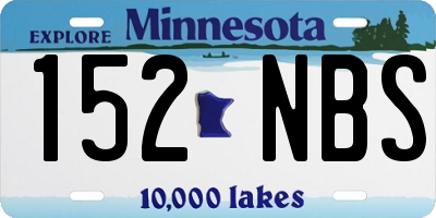 MN license plate 152NBS