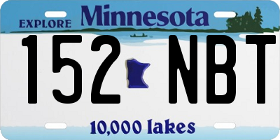 MN license plate 152NBT