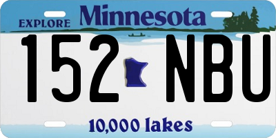 MN license plate 152NBU