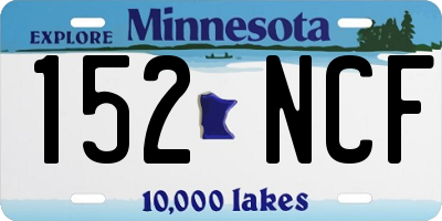 MN license plate 152NCF