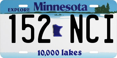 MN license plate 152NCI