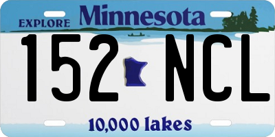 MN license plate 152NCL
