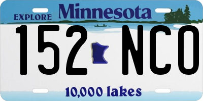 MN license plate 152NCO
