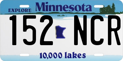 MN license plate 152NCR