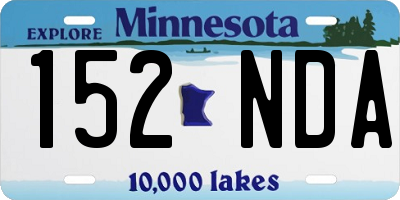 MN license plate 152NDA
