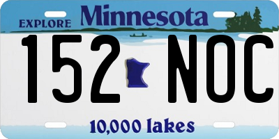 MN license plate 152NOC