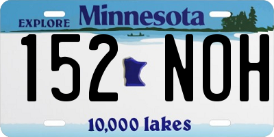 MN license plate 152NOH