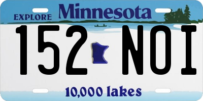 MN license plate 152NOI