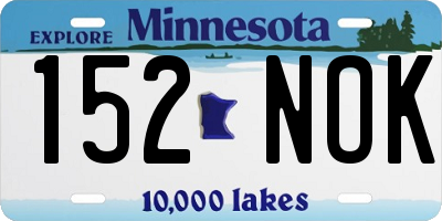 MN license plate 152NOK