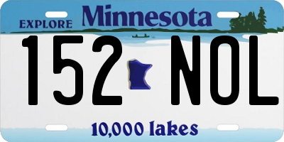 MN license plate 152NOL