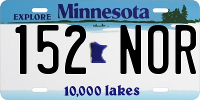 MN license plate 152NOR