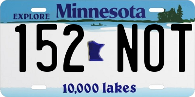 MN license plate 152NOT