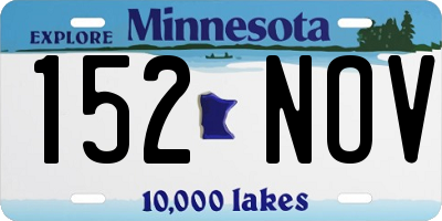 MN license plate 152NOV