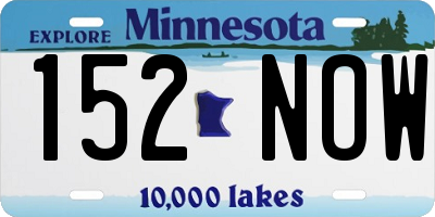 MN license plate 152NOW