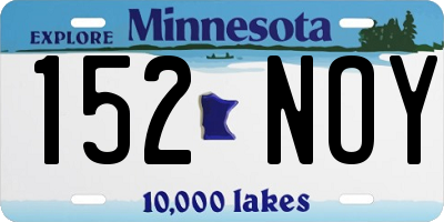 MN license plate 152NOY