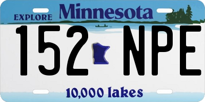 MN license plate 152NPE