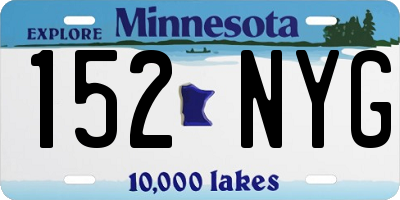 MN license plate 152NYG
