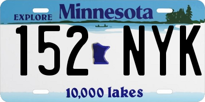 MN license plate 152NYK