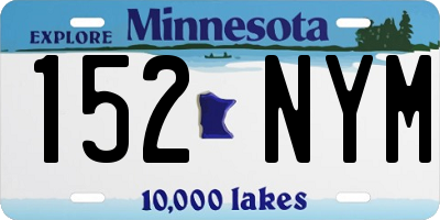 MN license plate 152NYM