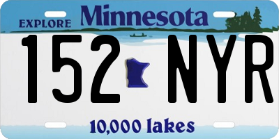 MN license plate 152NYR
