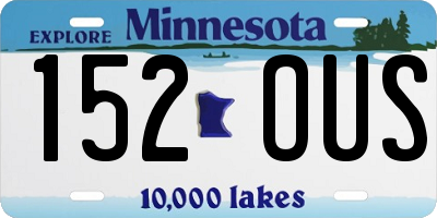 MN license plate 152OUS