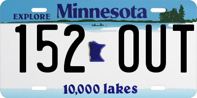 MN license plate 152OUT