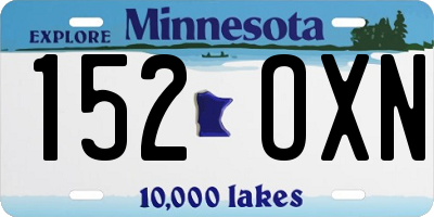 MN license plate 152OXN