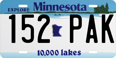 MN license plate 152PAK