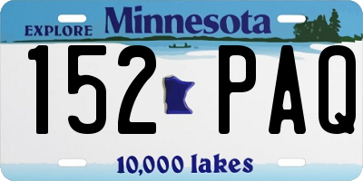 MN license plate 152PAQ
