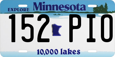 MN license plate 152PIO