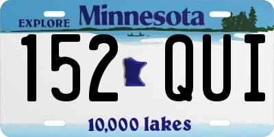 MN license plate 152QUI