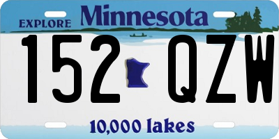 MN license plate 152QZW