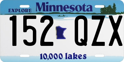 MN license plate 152QZX