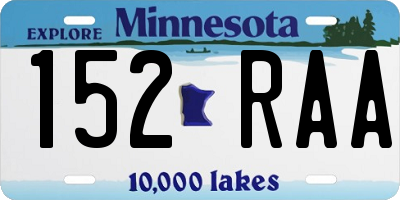 MN license plate 152RAA