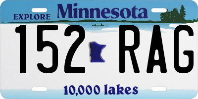 MN license plate 152RAG