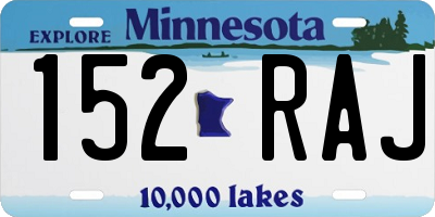 MN license plate 152RAJ