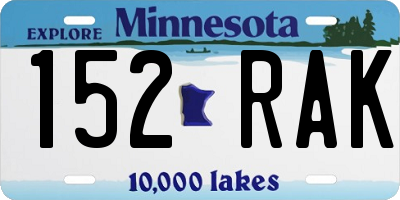 MN license plate 152RAK