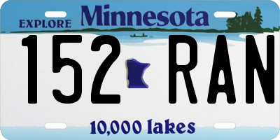 MN license plate 152RAN