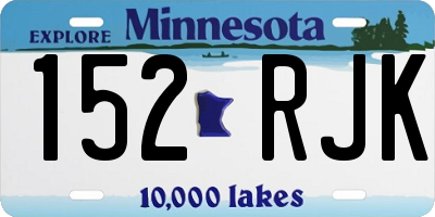 MN license plate 152RJK