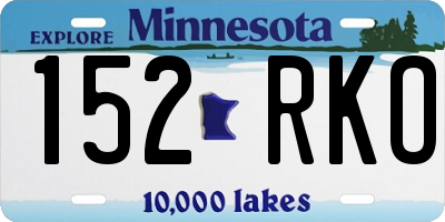 MN license plate 152RKO