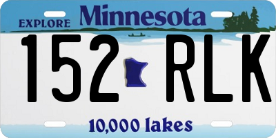 MN license plate 152RLK