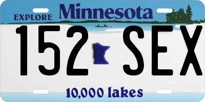 MN license plate 152SEX