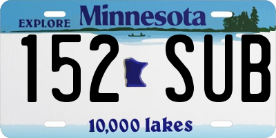 MN license plate 152SUB