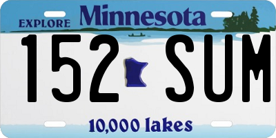 MN license plate 152SUM