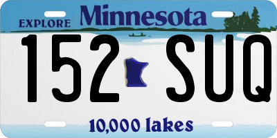 MN license plate 152SUQ